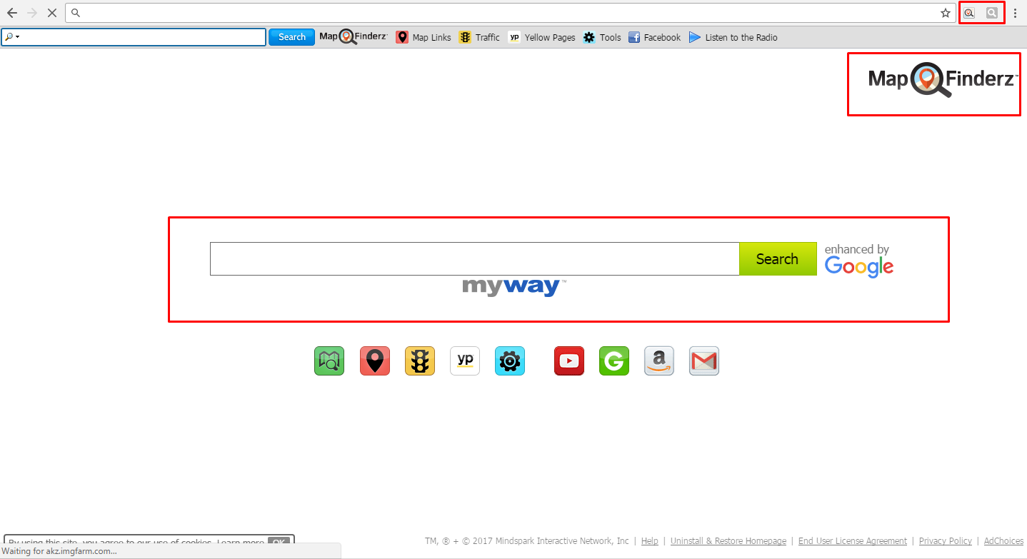 MapFinderz Toolbar Hijacker (Virus) Removal Tool